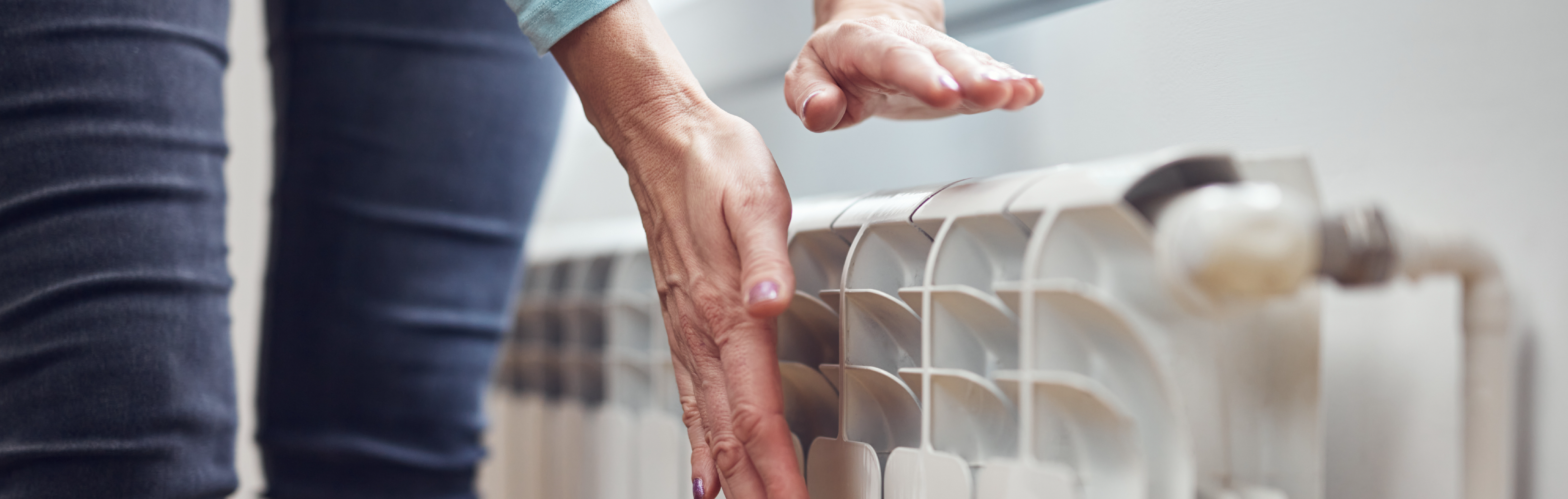 person testing HVAC output